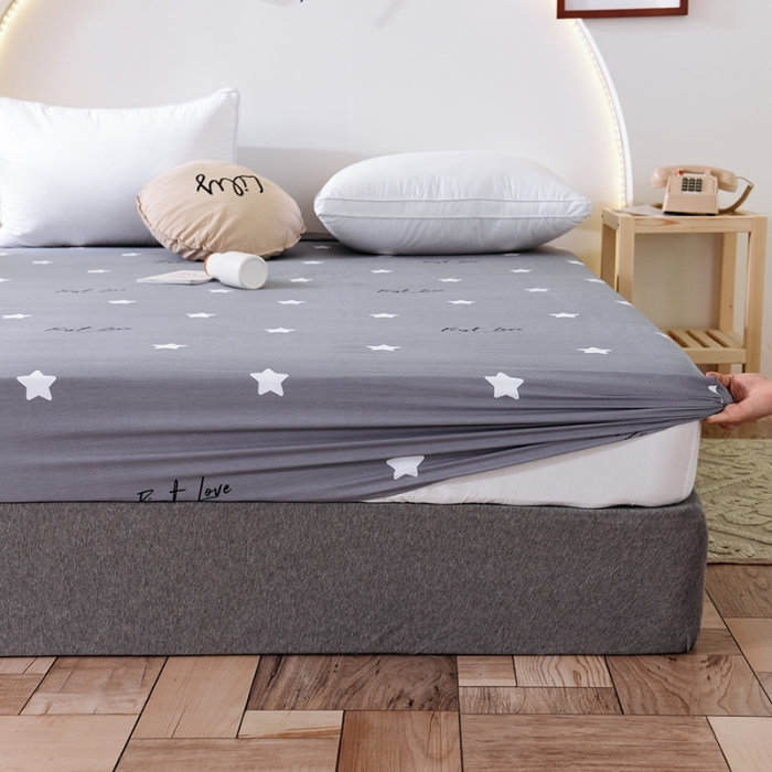 91家纺网 家纺一手货源 找家纺 甜之梦 新款12868全棉印花系列单床笠（可接缺角异型） 纯色星空