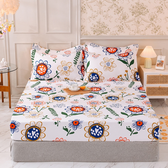 91家纺网 家纺一手货源 找家纺 甜之梦 新款12868全棉印花系列单床笠（可接缺角异型） 蝶恋花