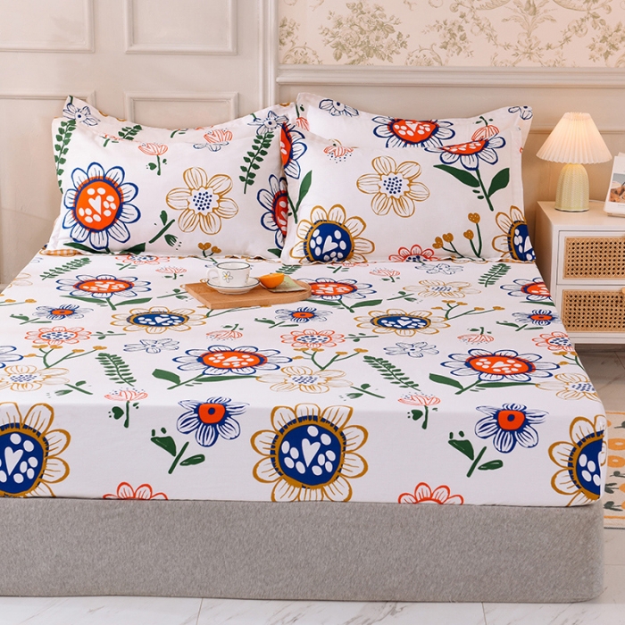 91家纺网 家纺一手货源 找家纺 甜之梦 新款12868全棉印花系列单床笠（可接缺角异型） 蝶恋花