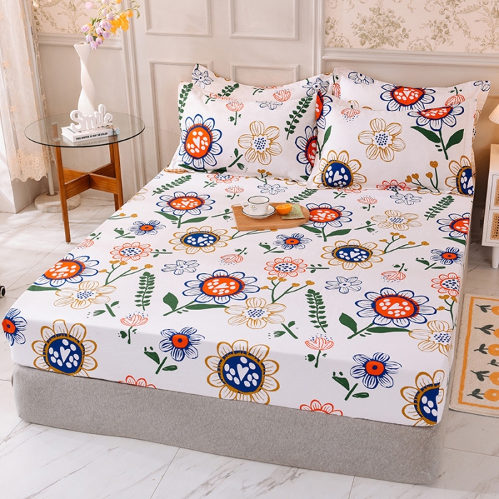 91家纺网 家纺一手货源 找家纺 甜之梦 新款12868全棉印花系列单床笠（可接缺角异型） 蝶恋花