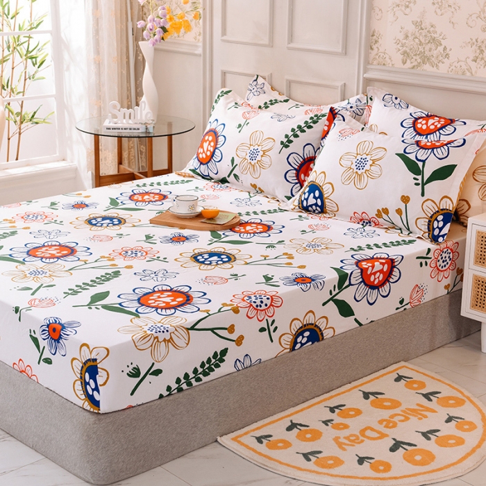 91家纺网 家纺一手货源 找家纺 甜之梦 新款12868全棉印花系列单床笠（可接缺角异型） 蝶恋花