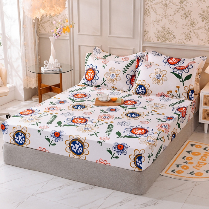 91家纺网 家纺一手货源 找家纺 甜之梦 新款12868全棉印花系列单床笠（可接缺角异型） 蝶恋花