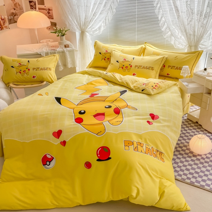 91家纺网 家纺一手货源 找家纺 金爱家 2023新款大版卡通磨毛四件套 爱心