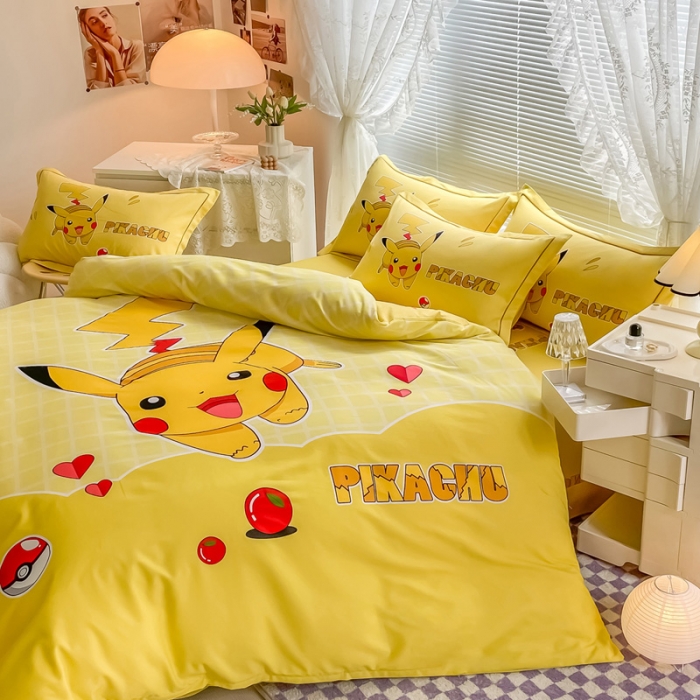 91家纺网 家纺一手货源 找家纺 金爱家 2023新款大版卡通磨毛四件套 爱心