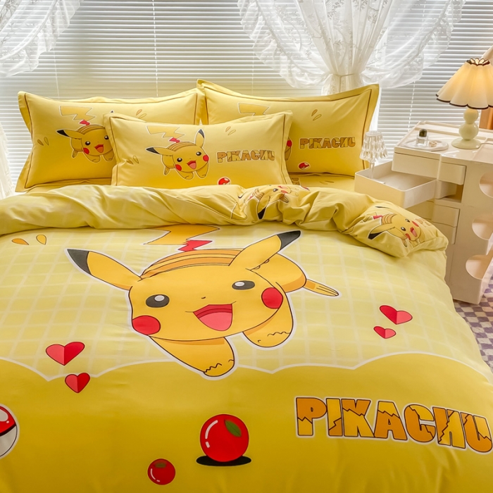 91家纺网 家纺一手货源 找家纺 金爱家 2023新款大版卡通磨毛四件套 爱心