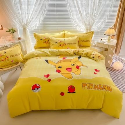 金爱家 2023新款大版卡通磨毛四件套 爱心