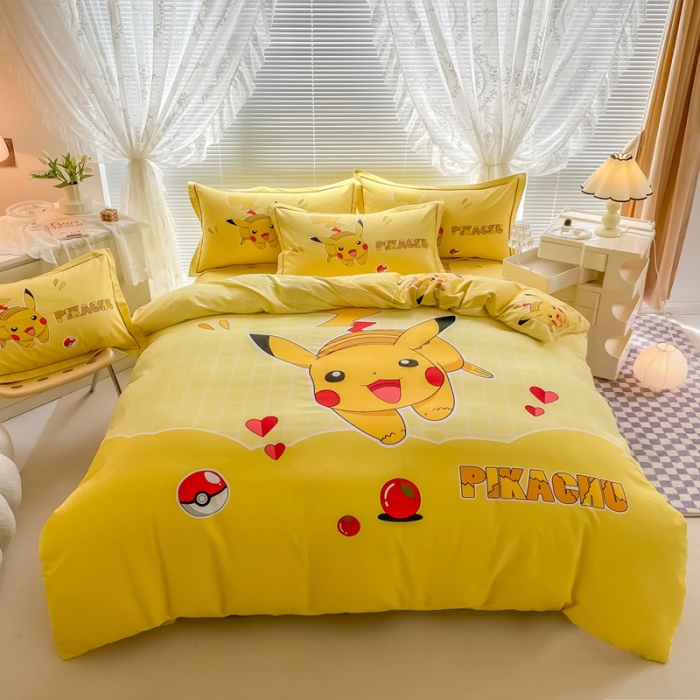 91家纺网 家纺一手货源 找家纺 金爱家 2023新款大版卡通磨毛四件套 爱心