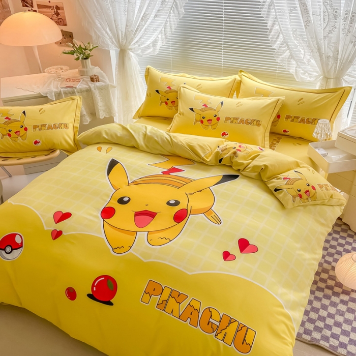 91家纺网 家纺一手货源 找家纺 金爱家 2023新款大版卡通磨毛四件套 爱心