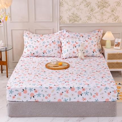 甜之梦 新款12868全棉印花系列单床笠（可接缺角异型） 粉红佳人