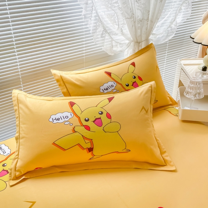 91家纺网 家纺一手货源 找家纺 金爱家 2023新款大版卡通磨毛四件套 闪电