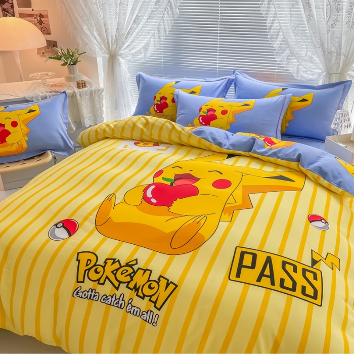 91家纺网 家纺一手货源 找家纺 金爱家 2023新款大版卡通磨毛四件套 贪吃