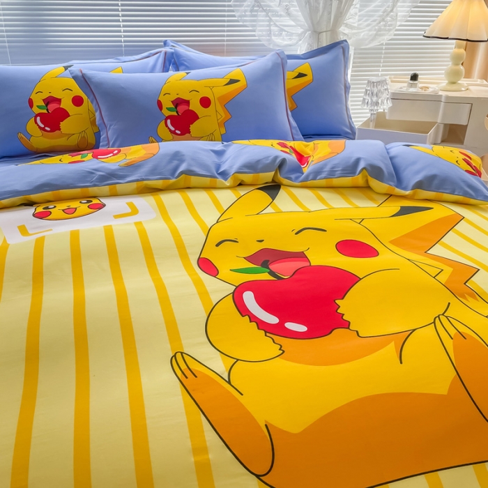 91家纺网 家纺一手货源 找家纺 金爱家 2023新款大版卡通磨毛四件套 贪吃