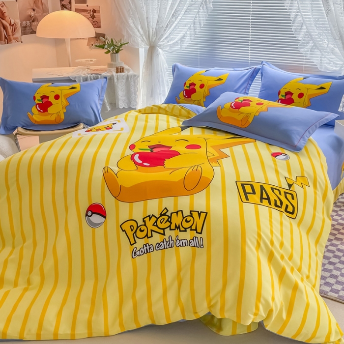 91家纺网 家纺一手货源 找家纺 金爱家 2023新款大版卡通磨毛四件套 贪吃