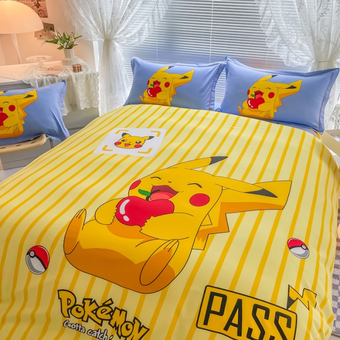 91家纺网 家纺一手货源 找家纺 金爱家 2023新款大版卡通磨毛四件套 贪吃