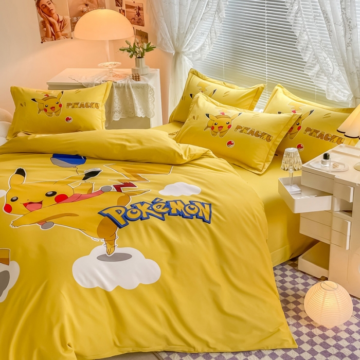 91家纺网 家纺一手货源 找家纺 金爱家 2023新款大版卡通磨毛四件套 淘气