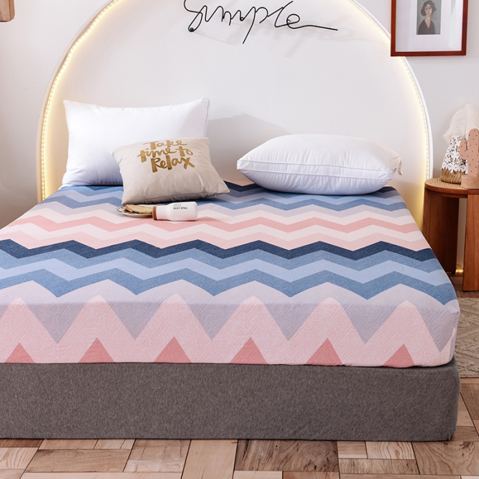 91家纺网 家纺一手货源 找家纺 甜之梦 新款12868全棉印花系列单床笠（可接缺角异型） 梦境红