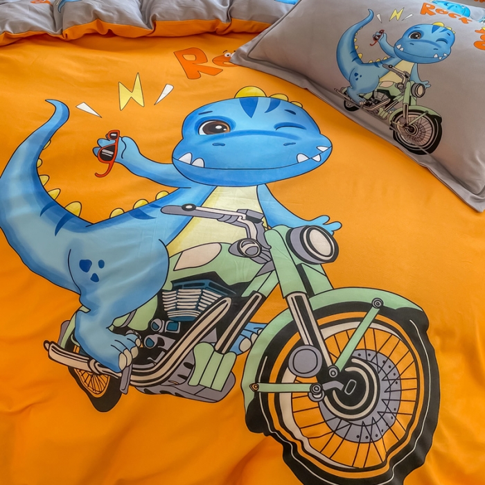 91家纺网 家纺一手货源 找家纺 金爱家 2023新款大版卡通磨毛四件套 快乐至上