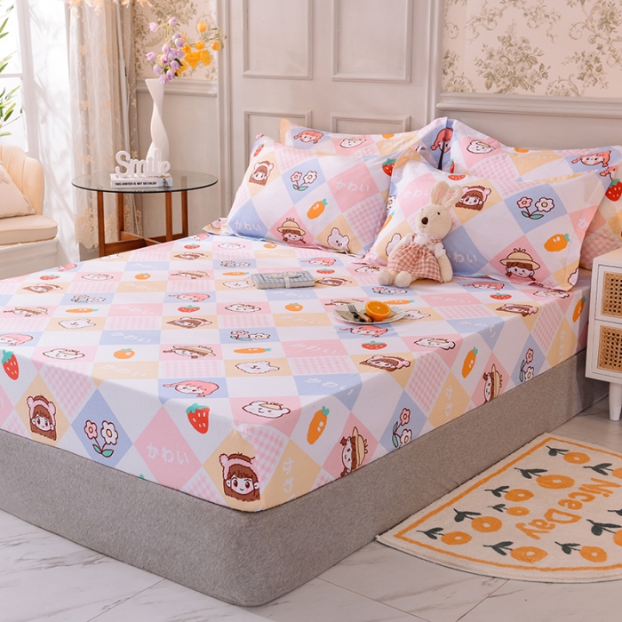 91家纺网 家纺一手货源 找家纺 甜之梦 新款12868全棉印花系列单床笠（可接缺角异型） 诗雨恋人