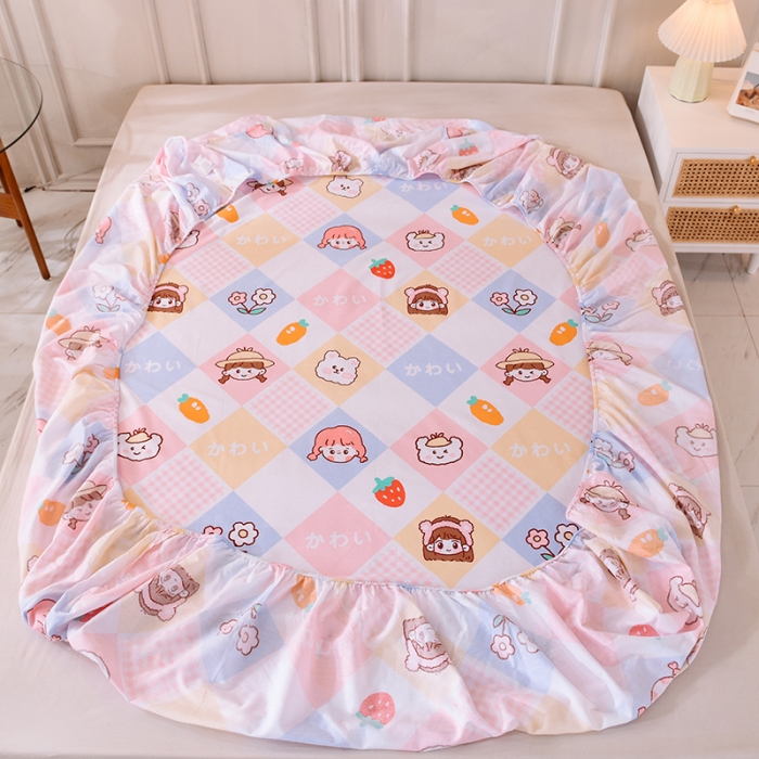 91家纺网 家纺一手货源 找家纺 甜之梦 新款12868全棉印花系列单床笠（可接缺角异型） 诗雨恋人