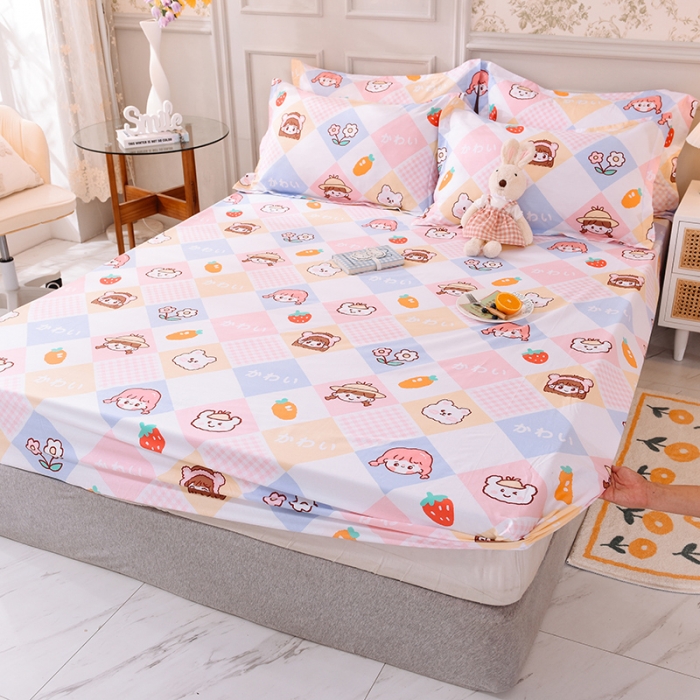 91家纺网 家纺一手货源 找家纺 甜之梦 新款12868全棉印花系列单床笠（可接缺角异型） 诗雨恋人