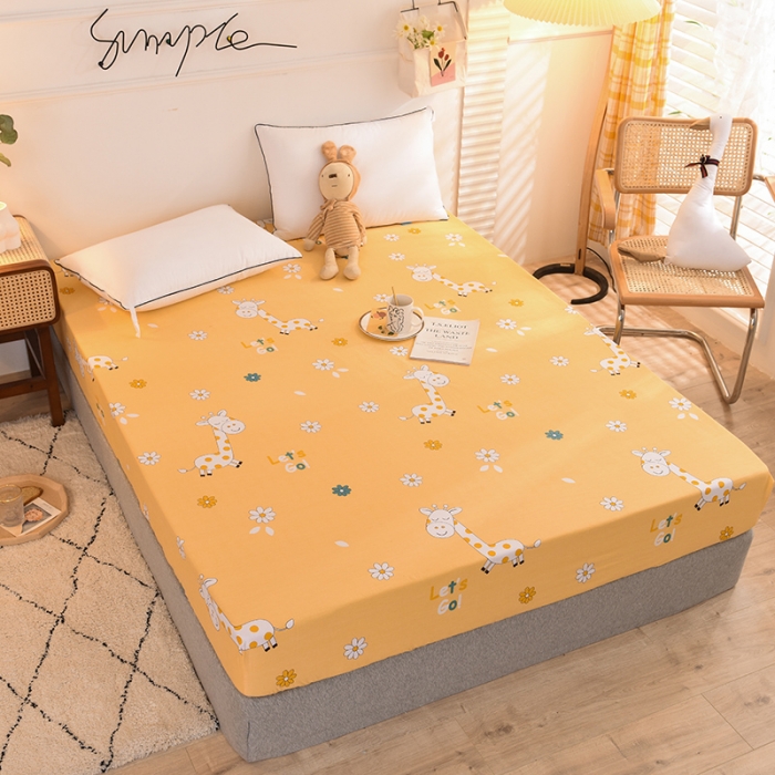 91家纺网 家纺一手货源 找家纺 甜之梦 新款12868全棉印花系列单床笠（可接缺角异型） 小鹿精灵橙