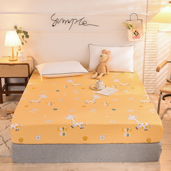 91家纺网 家纺一手货源 找家纺 甜之梦 新款12868全棉印花系列单床笠（可接缺角异型） 小鹿精灵橙