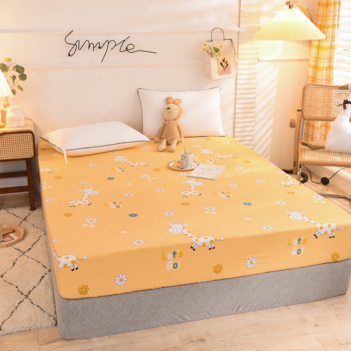 91家纺网 家纺一手货源 找家纺 甜之梦 新款12868全棉印花系列单床笠（可接缺角异型） 小鹿精灵橙