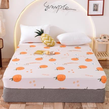 甜之梦 新款12868全棉印花系列单床笠（可接缺角异型） 心想事橙