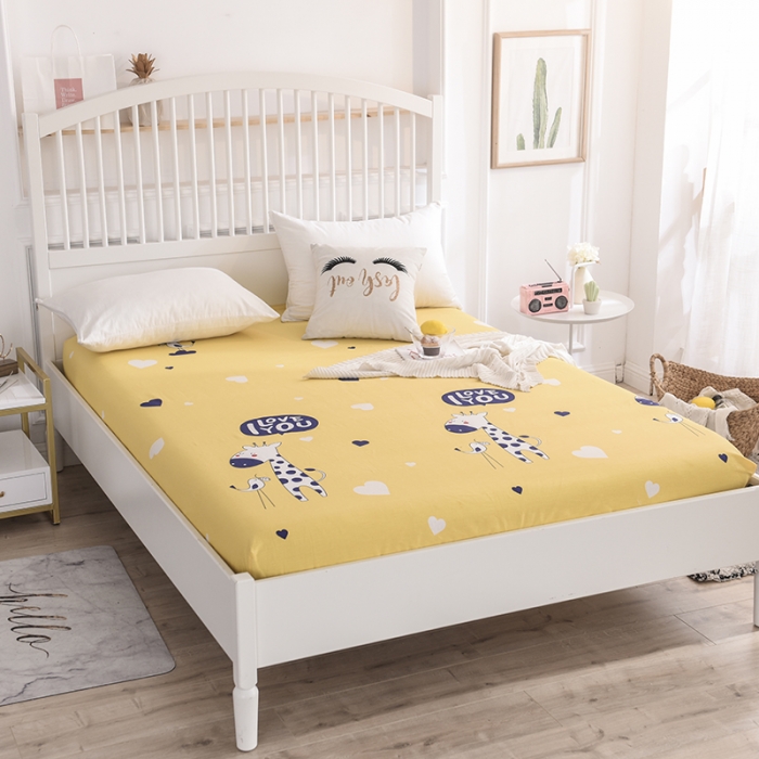 91家纺网 家纺一手货源 找家纺 甜之梦 新款12868全棉印花系列单床笠（可接缺角异型） 长颈鹿多多