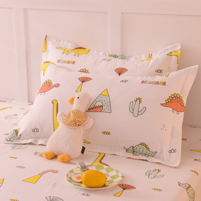 91家纺网 家纺一手货源 找家纺 甜之梦 2025新款12868全棉印花系列单品枕套 新侏罗纪