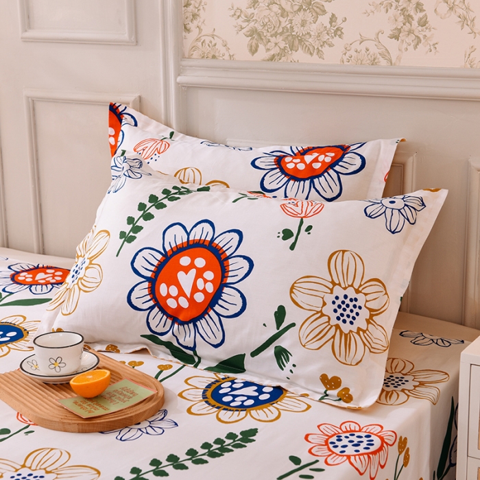 91家纺网 家纺一手货源 找家纺 甜之梦 2025新款12868全棉印花系列单品枕套 蝶恋花