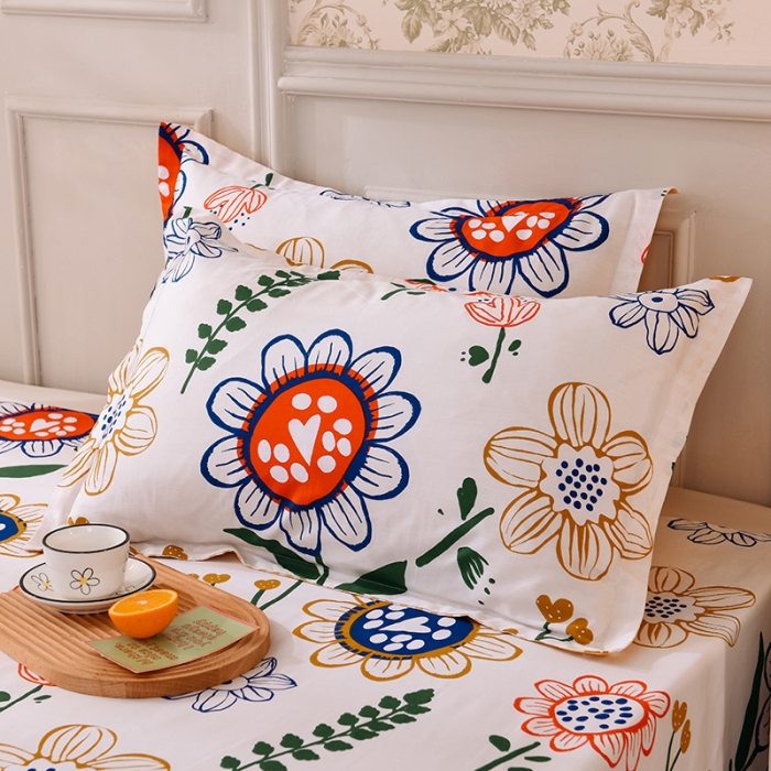 91家纺网 家纺一手货源 找家纺 甜之梦 2025新款12868全棉印花系列单品枕套 蝶恋花