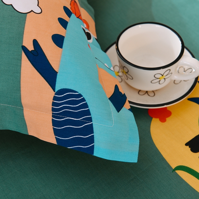 91家纺网 家纺一手货源 找家纺 甜之梦 2025新款12868全棉印花系列单品枕套 恐龙派对