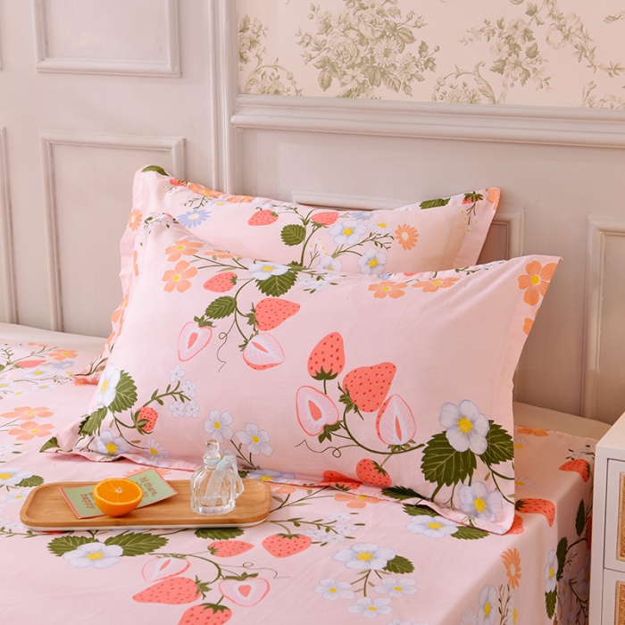 91家纺网 家纺一手货源 找家纺 甜之梦 2025新款12868全棉印花系列单品枕套 莓之语