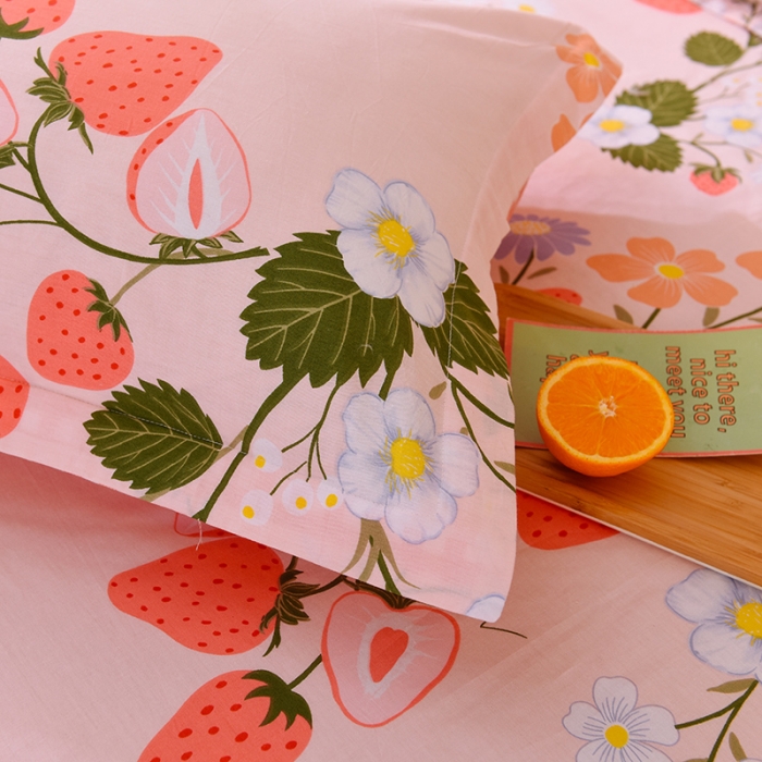 91家纺网 家纺一手货源 找家纺 甜之梦 2025新款12868全棉印花系列单品枕套 莓之语