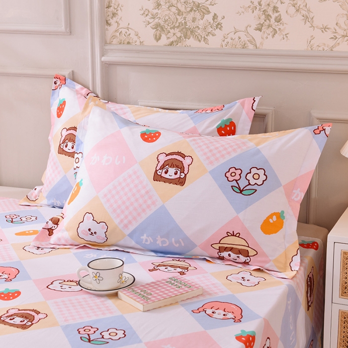 91家纺网 家纺一手货源 找家纺 甜之梦 2025新款12868全棉印花系列单品枕套 诗雨恋人