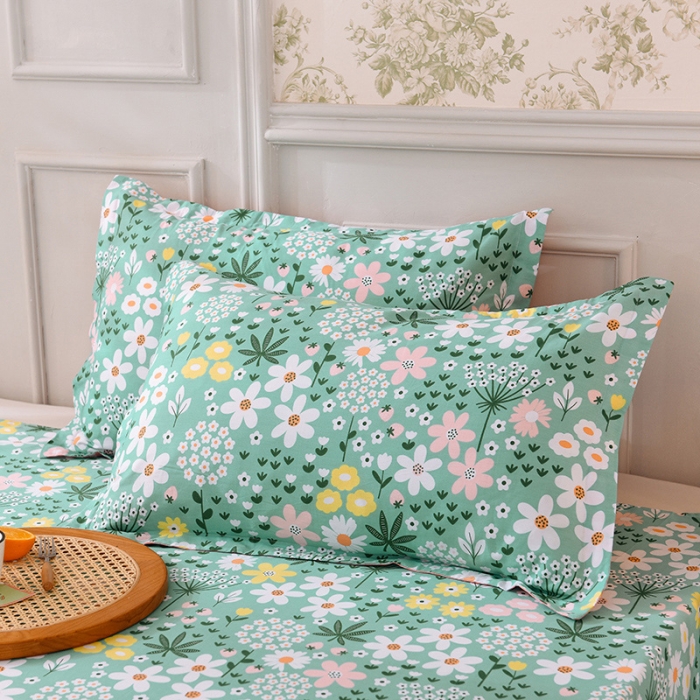 91家纺网 家纺一手货源 找家纺 甜之梦 2025新款12868全棉印花系列单品枕套 雨霖铃绿