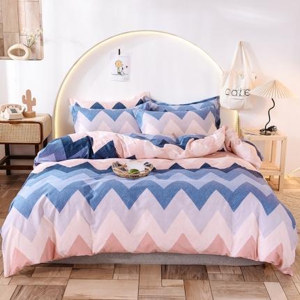 91家纺网 家纺一手货源 找家纺 甜之梦 2025新款纯棉印花12868四件套 梦境红