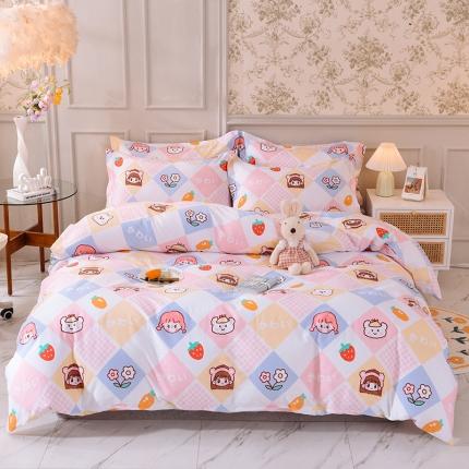 91家纺网 家纺一手货源 找家纺 甜之梦 2025新款纯棉印花12868四件套 诗雨恋人