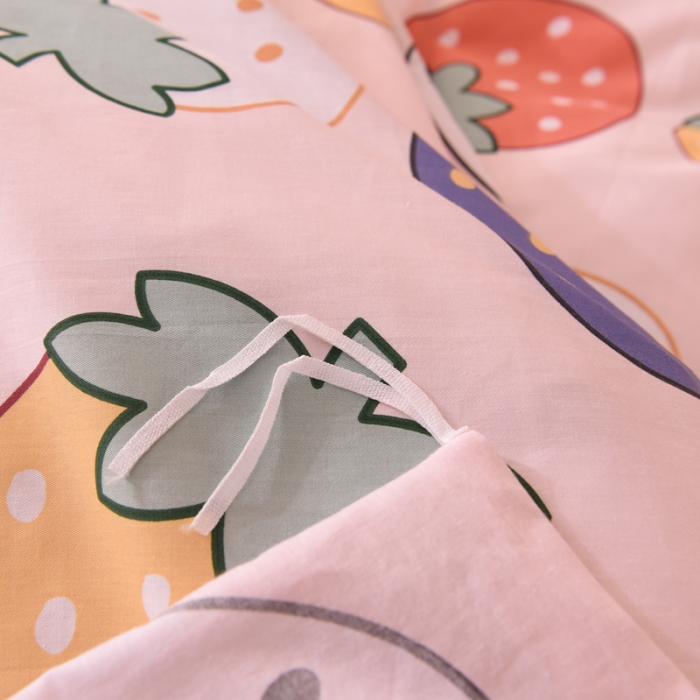 91家纺网 家纺一手货源 找家纺 甜之梦 2025新款纯棉印花12868四件套 草莓乐园