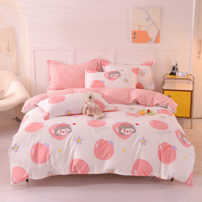 91家纺网 家纺一手货源 找家纺 甜之梦 2025新款纯棉印花12868四件套 初恋蜜桃