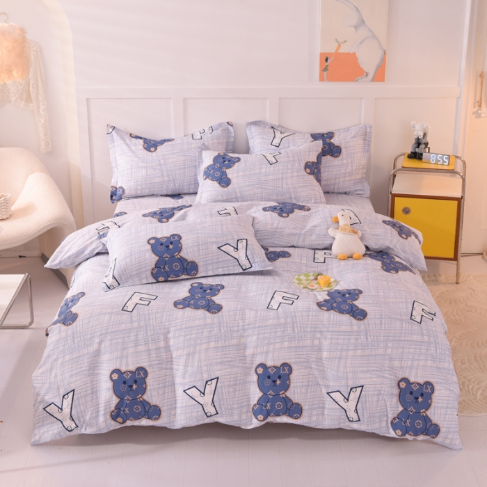 91家纺网 家纺一手货源 找家纺 甜之梦 2025新款纯棉印花12868四件套 快乐维尼