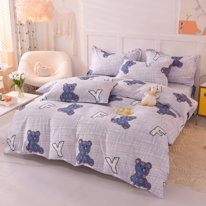 91家纺网 家纺一手货源 找家纺 甜之梦 2025新款纯棉印花12868四件套 快乐维尼