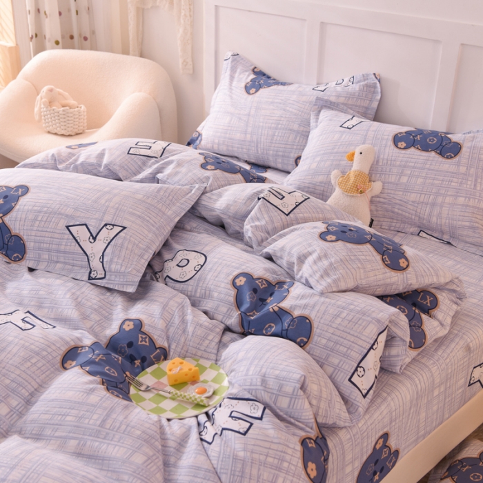 91家纺网 家纺一手货源 找家纺 甜之梦 2025新款纯棉印花12868四件套 快乐维尼