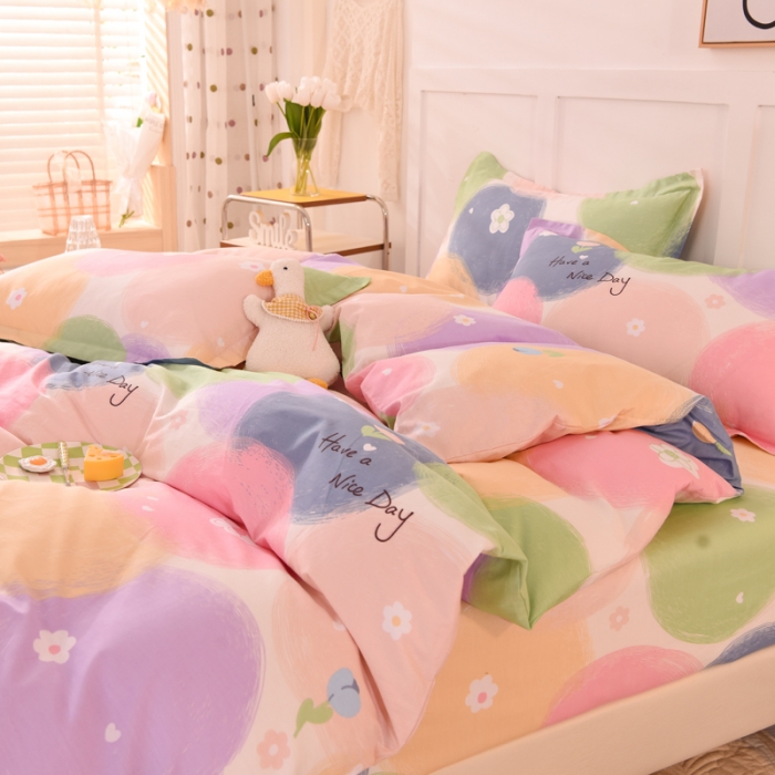 91家纺网 家纺一手货源 找家纺 甜之梦 2025新款纯棉印花12868四件套 魔法花园