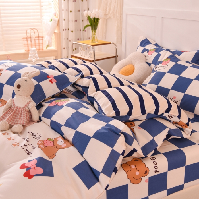 91家纺网 家纺一手货源 找家纺 甜之梦 2025新款纯棉印花12868四件套 派对熊