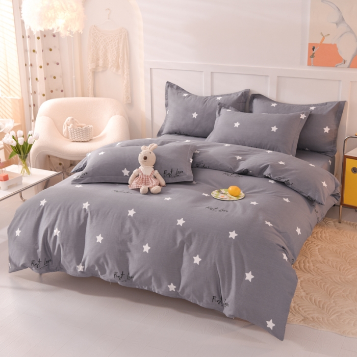 91家纺网 家纺一手货源 找家纺 甜之梦 2025新款纯棉印花12868四件套 新纯色星空