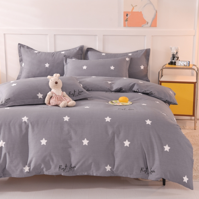 91家纺网 家纺一手货源 找家纺 甜之梦 2025新款纯棉印花12868四件套 新纯色星空