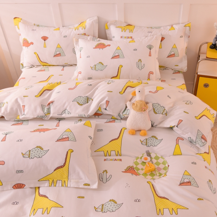 91家纺网 家纺一手货源 找家纺 甜之梦 2025新款纯棉印花12868四件套 新侏罗纪