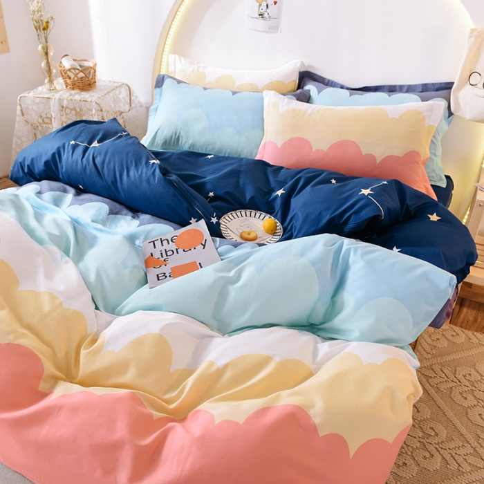 91家纺网 家纺一手货源 找家纺 甜之梦 2025新款纯棉印花12868四件套 彩虹星空